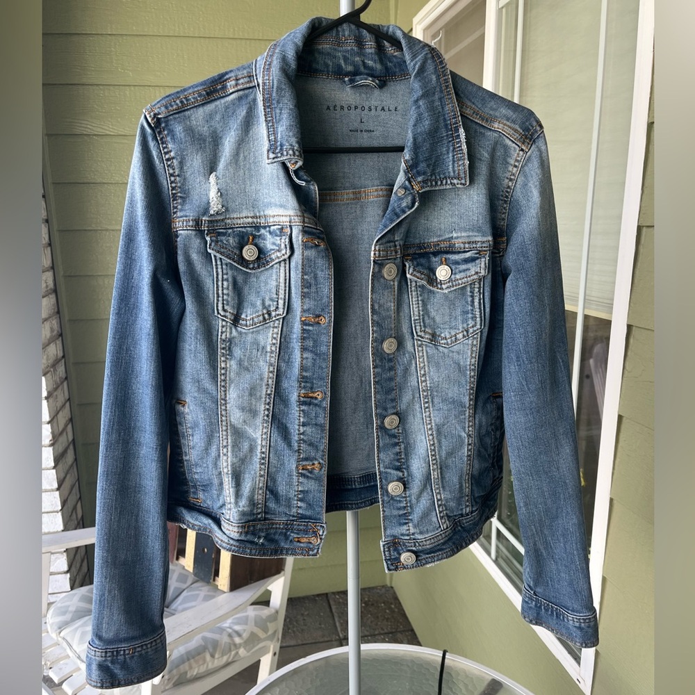 Aeropostale Women's Classic Blue Jean Jacket